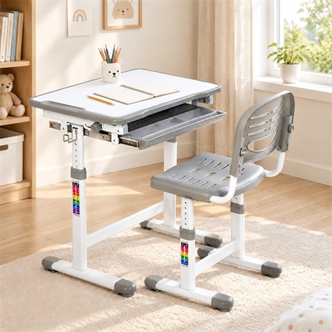 میز تحریر کودک صفحه تاشو طوسی N909